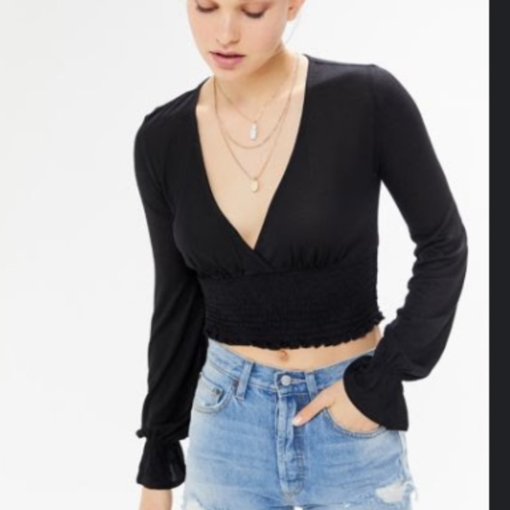 NWT UO Taran Smocked Surplice Top